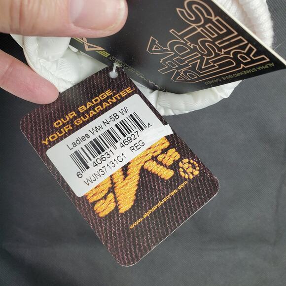 Alpha Industries White Parka Ski Coat Faux Fur Hood Gorpcore Thigh Length Jacket - Picture 10 of 10